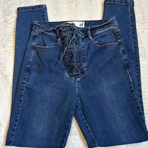 Garage High Rise Lace Up Jeans Size 7